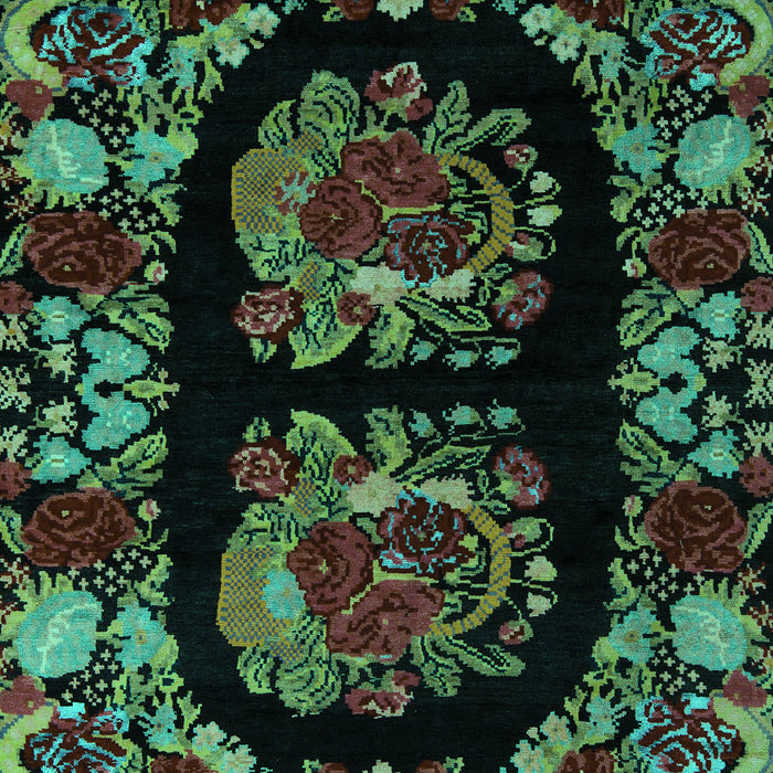 Medallion Turquoise French Rug, abs5402turq