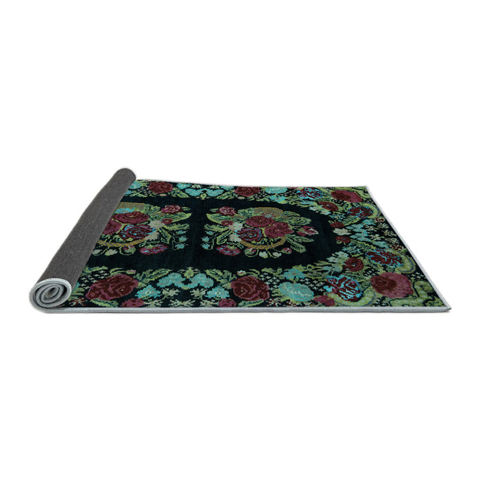 Sideview of Medallion Light Blue French Rug, abs5402lblu