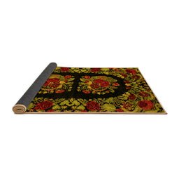 Sideview of Medallion Yellow French Rug, abs5402yw