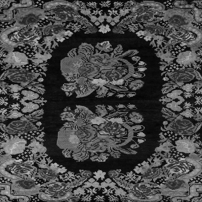 Square Medallion Gray French Rug, abs5402gry