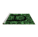 Sideview of Machine Washable Medallion Emerald Green French Area Rugs, wshabs5402emgrn