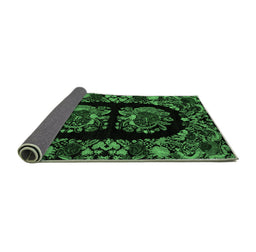 Sideview of Medallion Emerald Green French Rug, abs5402emgrn