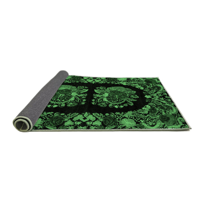 Sideview of Medallion Emerald Green French Rug, abs5402emgrn