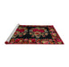 Sideview of Machine Washable Abstract Red Brown Rug, wshabs5403