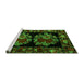 Sideview of Machine Washable Medallion Green French Area Rugs, wshabs5403grn