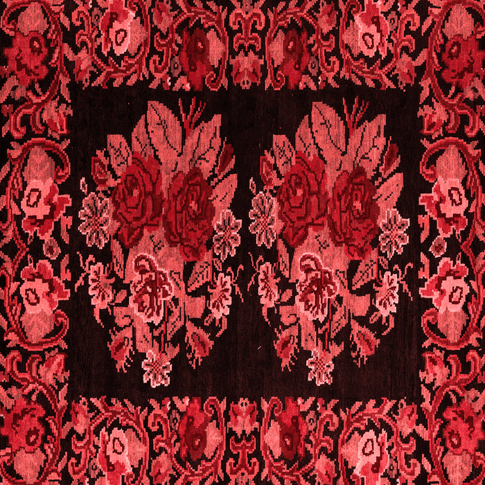 Machine Washable Medallion Red French Rug, wshabs5403red