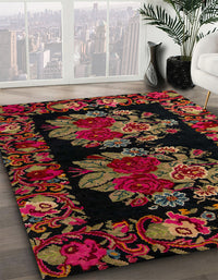 Abstract Reddish Brown Medallion Rug, abs5403