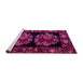 Sideview of Machine Washable Medallion Pink French Rug, wshabs5403pnk