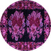 Round Medallion Purple French Rug, abs5403pur