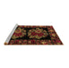 Sideview of Machine Washable Medallion Brown French Rug, wshabs5403brn