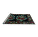 Sideview of Machine Washable Medallion Light Blue French Rug, wshabs5403lblu