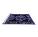 Sideview of Machine Washable Medallion Blue French Rug, wshabs5403blu