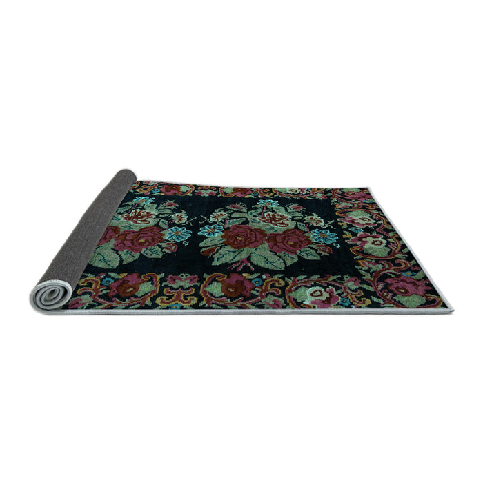 Sideview of Medallion Light Blue French Rug, abs5403lblu