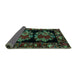 Sideview of Medallion Turquoise French Rug, abs5403turq