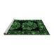 Sideview of Machine Washable Medallion Emerald Green French Area Rugs, wshabs5403emgrn