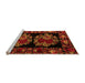 Sideview of Machine Washable Medallion Orange French Area Rugs, wshabs5403org