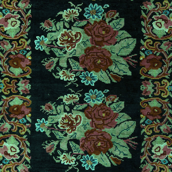 Medallion Turquoise French Rug, abs5403turq
