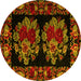 Round Medallion Yellow French Rug, abs5403yw