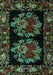 Machine Washable Medallion Turquoise French Area Rugs, wshabs5403turq