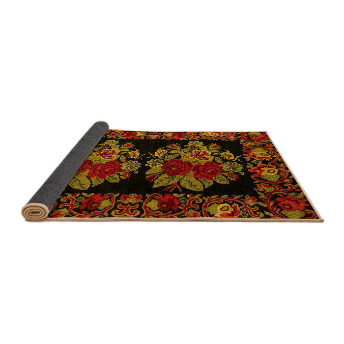 Sideview of Medallion Yellow French Rug, abs5403yw