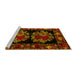 Sideview of Machine Washable Medallion Yellow French Rug, wshabs5403yw