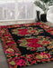 Machine Washable Abstract Red Brown Rug in a Family Room, wshabs5403