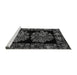 Sideview of Machine Washable Medallion Gray French Rug, wshabs5403gry