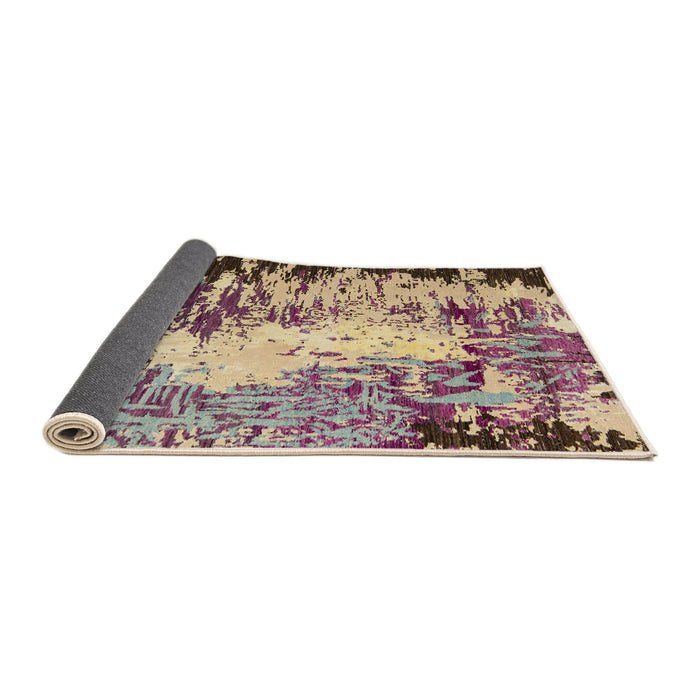 Sideview of Abstract Maroon Purple Modern Rug, abs5404