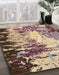 Machine Washable Abstract Velvet Maroon Purple Rug in a Family Room, wshabs5404