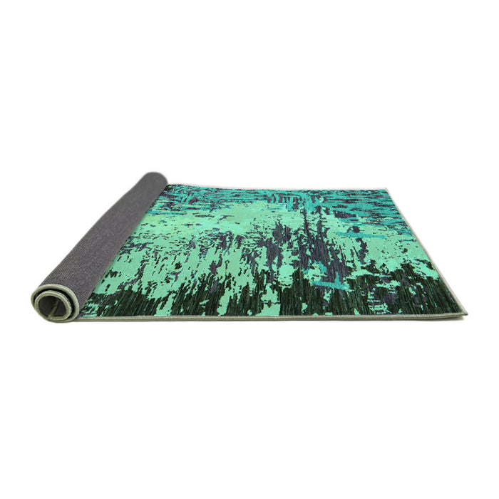 Sideview of Abstract Turquoise Modern Rug, abs5404turq