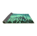 Sideview of Abstract Turquoise Modern Rug, abs5404turq