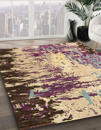 Abstract Maroon Purple Modern Rug, abs5404