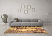 Machine Washable Abstract Brown Modern Rug in a Living Room,, wshabs5404brn