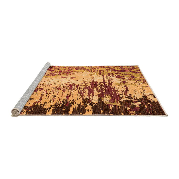 Sideview of Machine Washable Abstract Orange Modern Area Rugs, wshabs5404org
