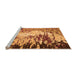 Sideview of Machine Washable Abstract Orange Modern Area Rugs, wshabs5404org