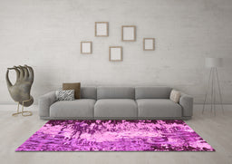 Machine Washable Abstract Pink Modern Rug in a Living Room, wshabs5404pnk
