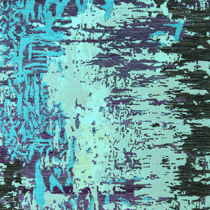 Abstract Light Blue Modern Rug, abs5404lblu