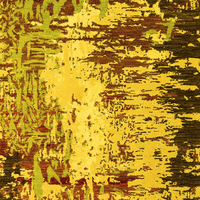 Machine Washable Abstract Yellow Modern Rug, wshabs5404yw