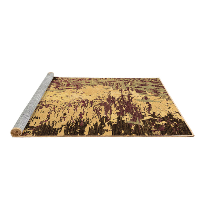 Sideview of Machine Washable Abstract Brown Modern Rug, wshabs5404brn