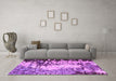 Machine Washable Abstract Purple Modern Area Rugs in a Living Room, wshabs5404pur