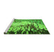 Sideview of Machine Washable Abstract Green Modern Area Rugs, wshabs5404grn