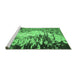 Sideview of Machine Washable Abstract Emerald Green Modern Area Rugs, wshabs5404emgrn