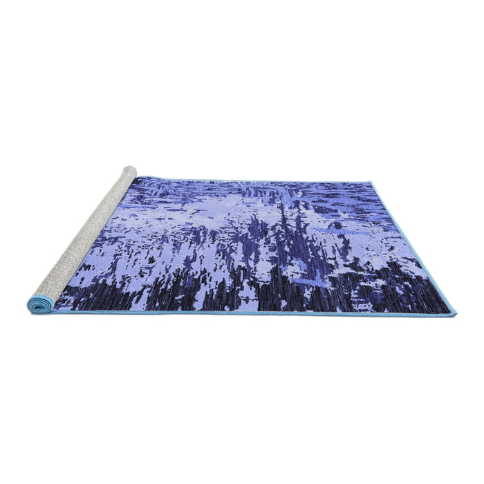 Sideview of Machine Washable Abstract Blue Modern Rug, wshabs5404blu