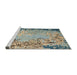 Sideview of Machine Washable Abstract Ash Gray Rug, wshabs5405