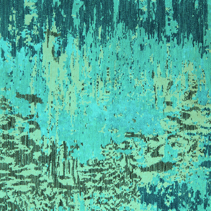 Square Abstract Turquoise Modern Rug, abs5405turq
