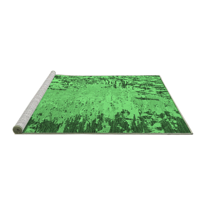 Sideview of Machine Washable Abstract Emerald Green Modern Area Rugs, wshabs5405emgrn