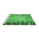 Sideview of Machine Washable Abstract Emerald Green Modern Area Rugs, wshabs5405emgrn