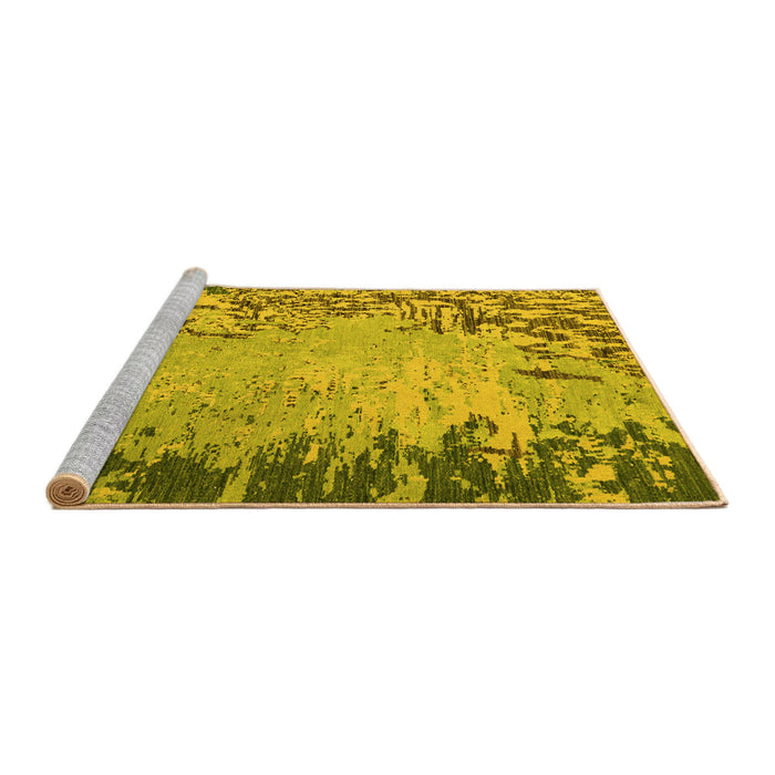 Sideview of Machine Washable Abstract Yellow Modern Rug, wshabs5405yw