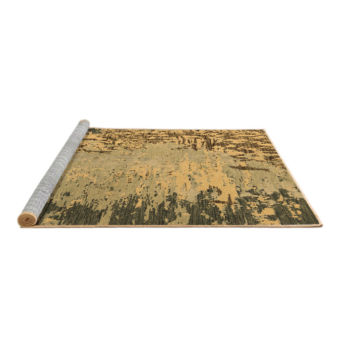 Sideview of Machine Washable Abstract Brown Modern Rug, wshabs5405brn