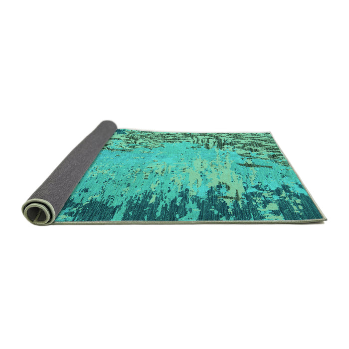 Sideview of Abstract Turquoise Modern Rug, abs5405turq